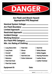 Danger: Arc Flash & Shock Hazard PPE Checklist Portrait