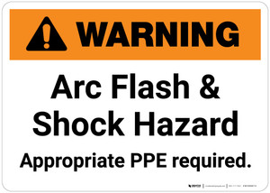 Warning: Arch Flash & Shock Hazard Appropriate PPE Required Landscape