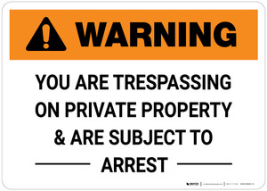 Warning: You Are Trespassing on Private Property & Are Subject to Arrest Landscape