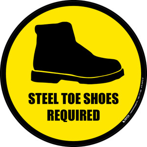 Steel Toe Shoes Required (Circle with Graphic) - Floor Sign