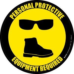 PPE Required - Eyeware and Shoes - Floor Sign