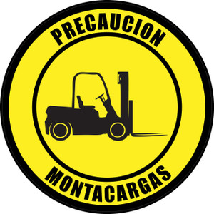 Pcaution: Forklift (Spanish) - Floor Sign