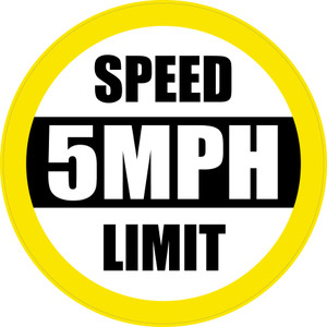 Speed Limit: 5 mph (Yellow) - Floor Sign Speed Limit: 5 mph (Yellow) - Floor Sign