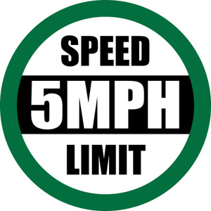 Speed Limit: 5 mph (Dark Green) - Floor Sign