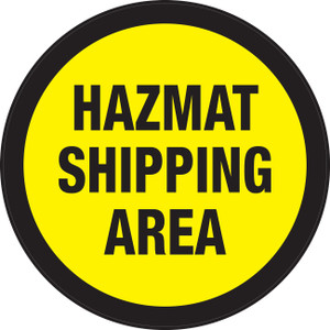 Hazmat Shipping Area (Yellow Circle) - Floor Sign