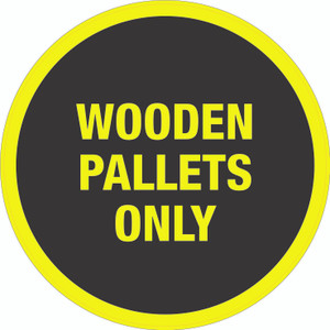 Wooden Pallets (Black/Yellow) - Floor Sign