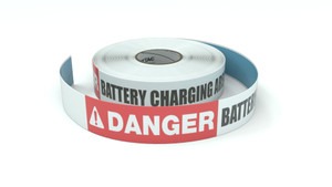 Danger: Battery Charging Area - Inline Printed Floor Marking Tape