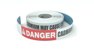 Danger: Cadmium May Cause Cancer - Inline Printed Floor Marking Tape