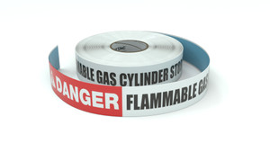 Danger: Flammable Gas Cylinder Storage Area - Inline Printed Floor Marking Tape