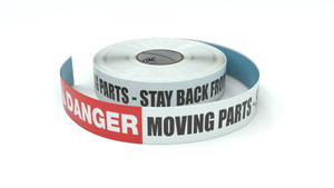 Danger: Moving Parts - Stay Back From This Line - Inline Printed Floor Marking Tape