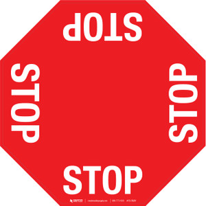 4 Way Stop Floor Sign