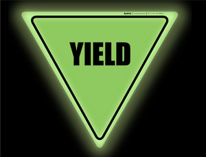 Glow: Yield - Floor Sign