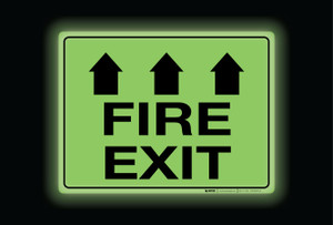 Glow: Fire Exit Arrows Up (Rectangle) - Floor Sign Glow: Fire Exit Arrows Up (Rectangle) - Floor Sign
