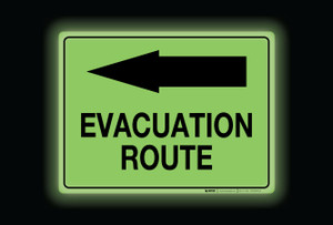 Glow: Evacuation Route Arrow Left (Rectangle) - Floor Sign Glow: Evacuation Route Arrow Left (Rectangle) - Floor Sign