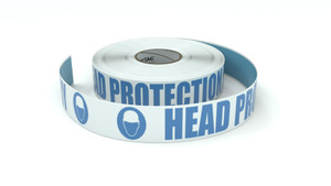 ANSI: Head Protection Mandatory - Inline Printed Floor Marking Tape
