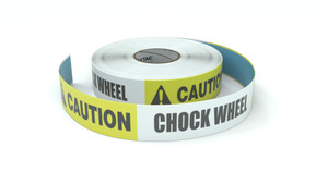 Caution: Chock Wheel - Inline Printed Floor Marking Tape