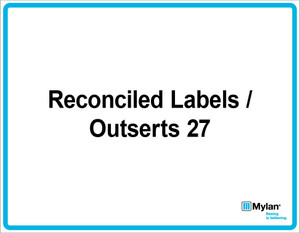 Wall Sign: (Mylan Logo) Reconciled Labels / Outsert 27 11"x14" (Mounted on 3mm PVC)