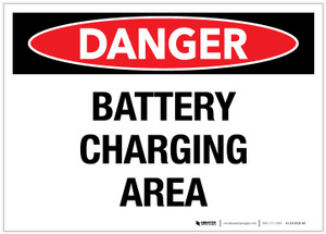 Danger: Battery Charging Area - Label