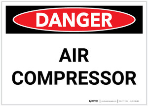 Danger: Air Compressor - Label Danger: Air Compressor - Label
