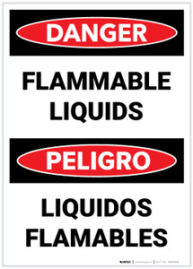 Danger: Bilingual Spanish Flammable Liquids - Label