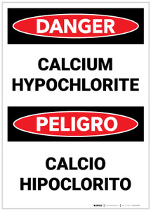 Danger: Calcium Hypochlorite Bilingual Spanish - Label