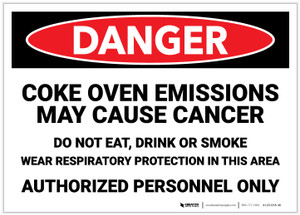 Danger: Coke Oven Emissions May Cause Cancer - Label