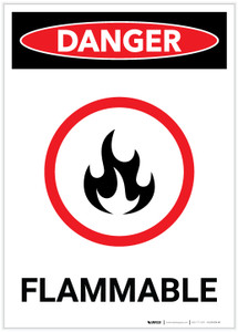 Danger: Flammable Portrait with Graphic - Label