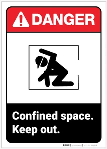 Danger: Confined Space Keep Out ANSI - Label