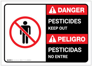 Danger: Pesticides Keep Out Bilingual Spanish ANSI - Label