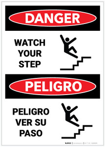 Danger: Watch Your Step (Spanish Bilingual) - Label