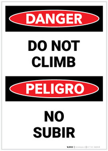 Danger: Do Not Climb Bilingual Spanish - Label