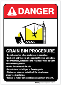 Danger: Grain Bin Procedure - Label