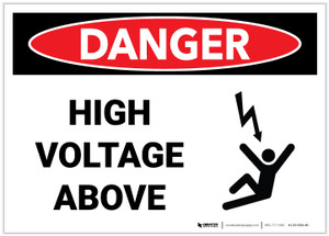 Danger: High Voltage Above - Label