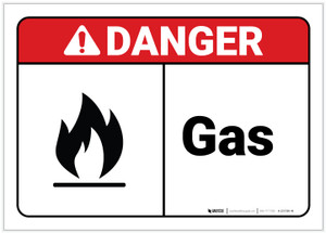 Danger: Gas ANSI - Label