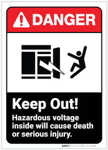 Danger: Keep Out Hazardous Voltage - Label