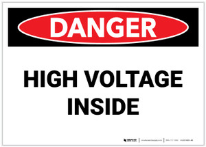 Danger: High Voltage Inside - Label