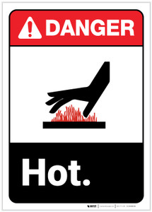 Danger: Hot ANSI - Label