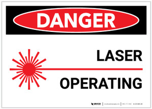 Danger: Laser Operating - Label