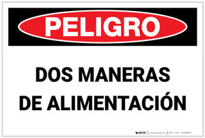 Danger: Two Forms of Feed - Spanish - Label