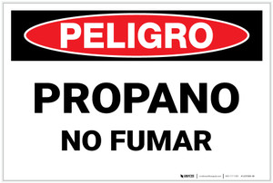 Danger: Propane No Smoking - Spanish - Label
