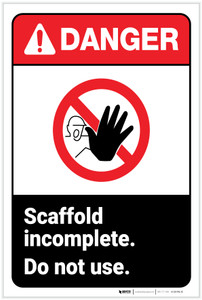 Danger: Scaffold Incomplete Do Not Use ANSI - Label