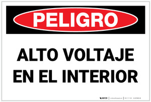 Danger: High Voltage Inside - Spanish - Label