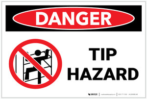 Danger: Tip Hazard - Label