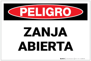 Danger: Open Pit - Spanish - Label