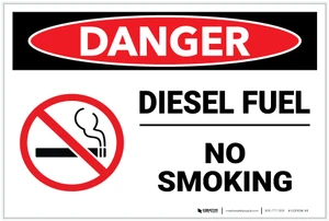 Danger: Diesel Fuel No Smoking - Label
