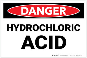 Danger: Hydrochloric Acid Landscape - Label