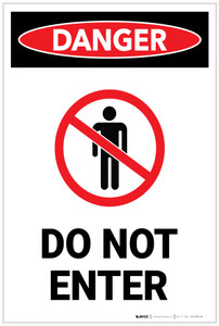 Danger: Do Not Enter Portrait with Graphic - Label