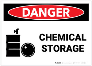 Danger: Chemical Storage with Graphic - Label