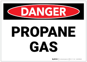 Danger: Propane Gas Landscape - Label