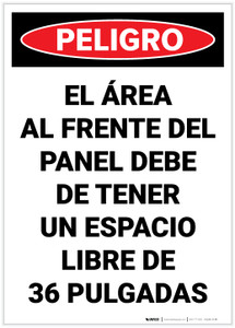 Danger: Keep Electrical Panel Clear Spanish - Label